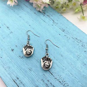 Baseball & Glove Silver Earrings
